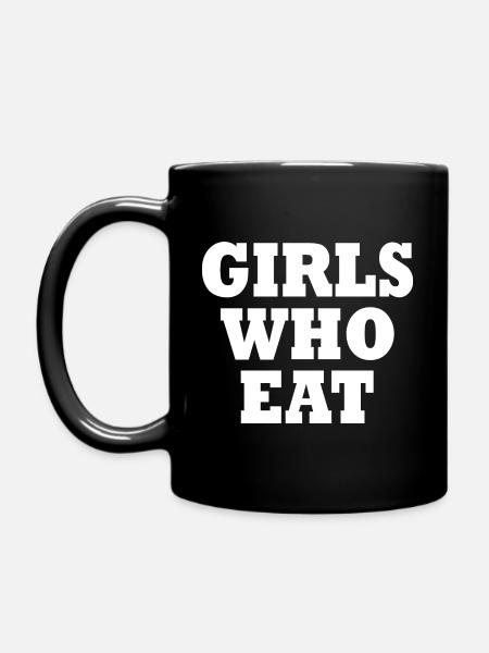 Girls who eat - Ensfarvet krus - sort