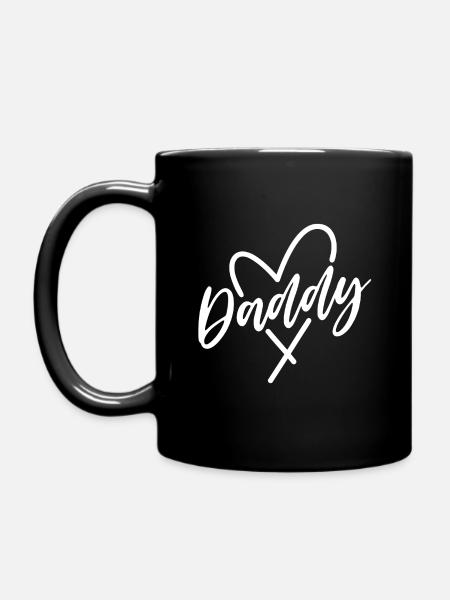 Papa Herz - Tasse einfarbig - Schwarz