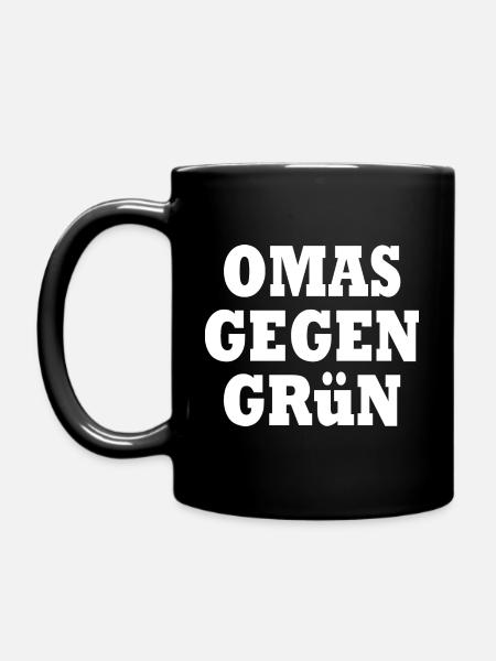 Omas gegen grün - Tasse einfarbig - Schwarz