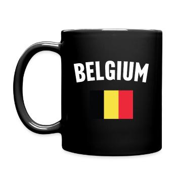 Belgium Flag - Full Colour Mug - black - Left