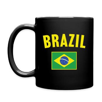 Brazil Flag - Full Colour Mug - black - Left