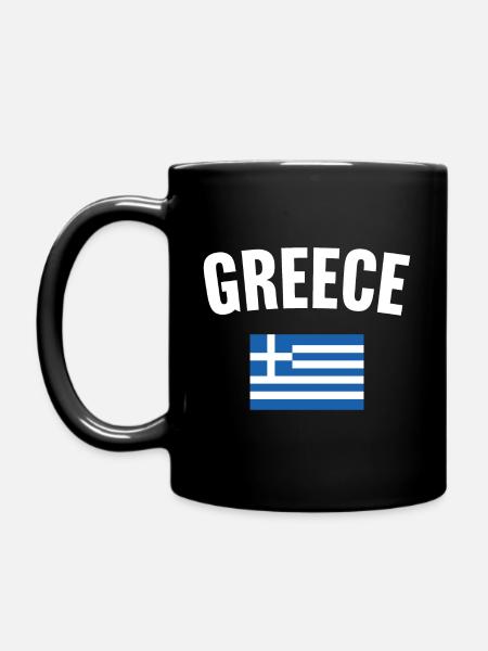 Griechenland Flagge - Tasse einfarbig - Schwarz