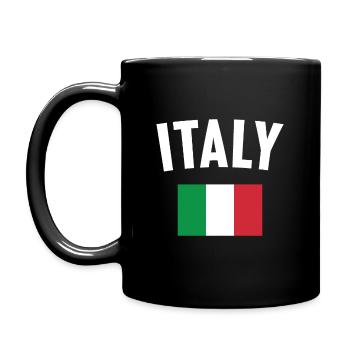 Italien Flagge - Tasse einfarbig - Schwarz - Links