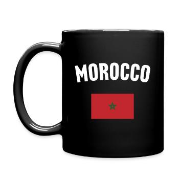 Marokko Flagge - Tasse einfarbig - Schwarz - Links