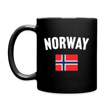 Norwegen Flagge - Tasse einfarbig - Schwarz - Links