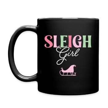 Sleigh Girl - Full Colour Mug - black - Left