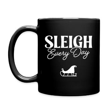 Jeden Tag Schlitten fahren - Tasse einfarbig - Schwarz - Links