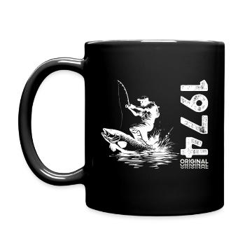 50ème Anniversaire Pêcheur Pêche 1974 Millésime 1974 - Mug uni - noir - Gauche