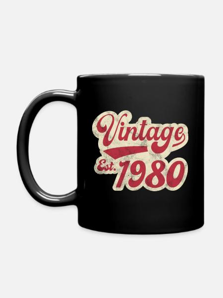 Jahrgang Est 1980 - Tasse einfarbig - Schwarz