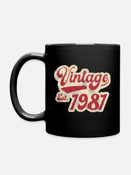 Jahrgang Est 1981 - Tasse einfarbig - Schwarz