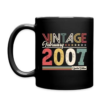 18. Geburtstag Geschenk Mann Original Februar 2007 - Tasse einfarbig - Schwarz - Links