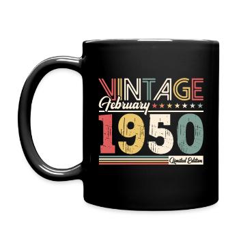 75ème anniversaire cadeau mari Original février 1950 - Mug uni - noir - Gauche