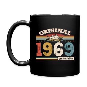 56ème anniversaire cadeau mari Original février 1969 - Mug uni - noir - Gauche