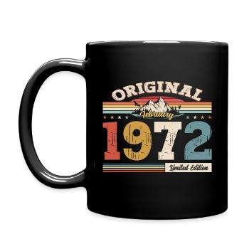 Cadeau d'anniversaire 53 ans Homme Original Février 1972 - Mug uni - noir - Gauche
