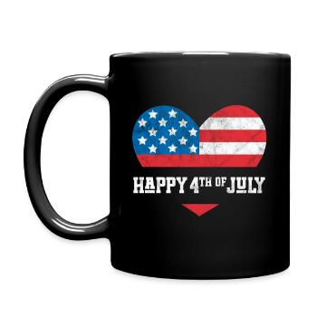 Happy 4th of July - Full Colour Mug - black - Left