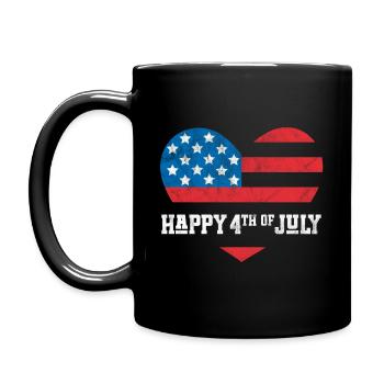 Happy 4th of July - Full Colour Mug - black - Left