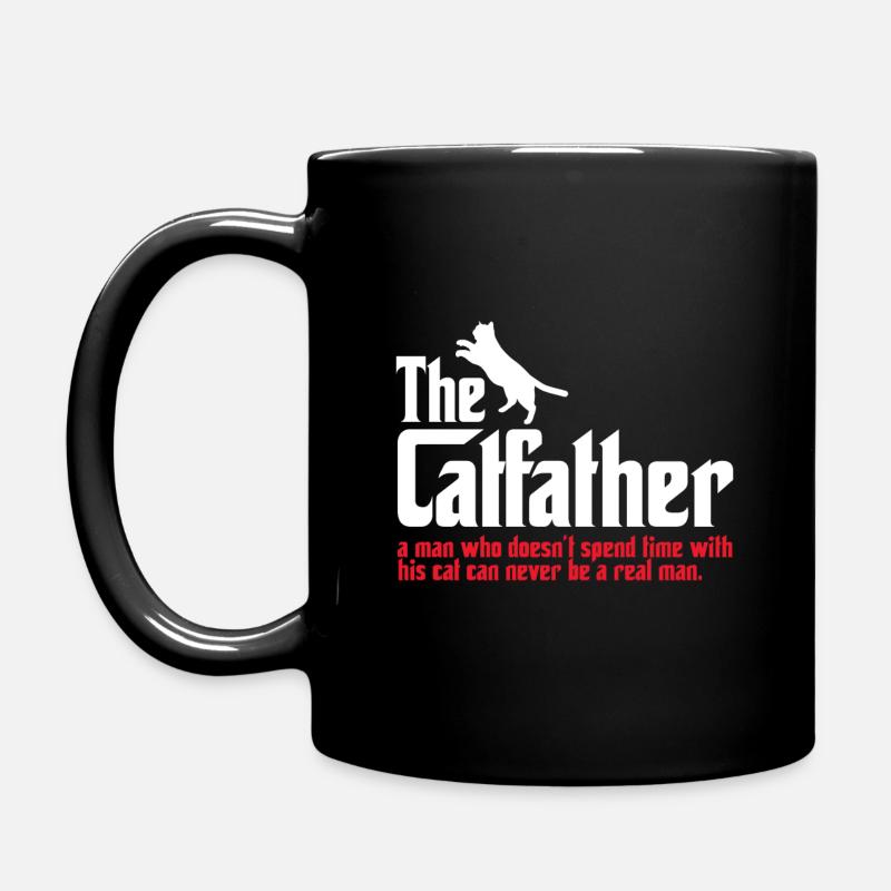 The Catfather Katzen Papa Vater Cat Dad Geschenk - Tasse einfarbig - Schwarz