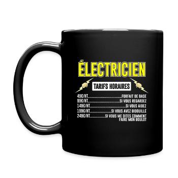 Électricien Tarifs Horaires - Mug uni - noir - Gauche