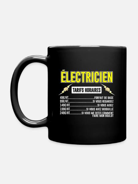 Électricien Tarifs Horaires - Mug uni - noir
