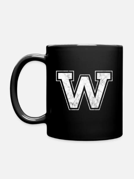 Buchstabe W - Tasse einfarbig - Schwarz