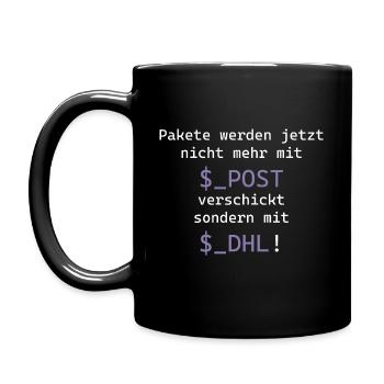 PHP Programmierer $_POST lustiges Shirt - Tasse einfarbig - Schwarz - Links