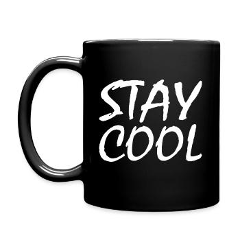 Stay cool - Tasse einfarbig - Schwarz - Links