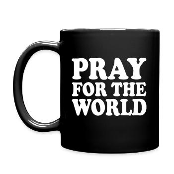 Pray for the world - Mug uni - noir - Gauche