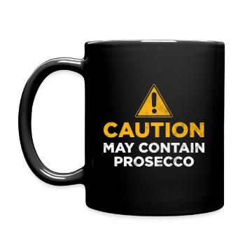 Caution May Contain Prosecco - Full Colour Mug - black - Left
