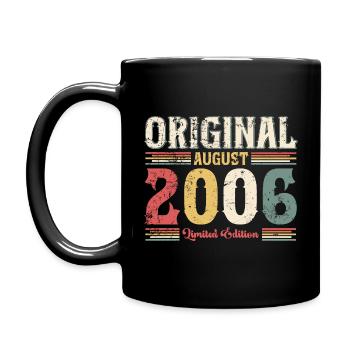 18th Birthday Original August 2006 Year 2006 - Full Colour Mug - black - Left
