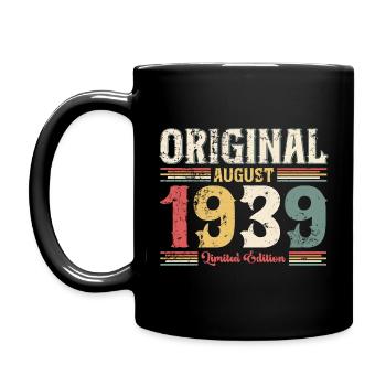 85th Birthday Original August 1939 Year 1939 - Full Colour Mug - black - Left