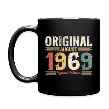 55th Birthday Original August 1969 Year 1969 - Full Colour Mug - black - Left