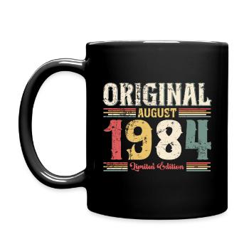 40th Birthday Original August 1984 Year 1984 - Full Colour Mug - black - Left