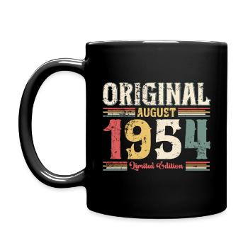 70th Birthday Original August 1954 Year 1954 - Full Colour Mug - black - Left