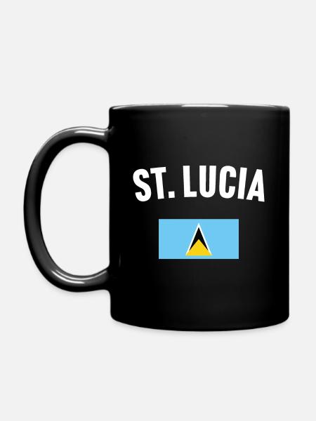 St. Lucia Flagge - Tasse einfarbig - Schwarz