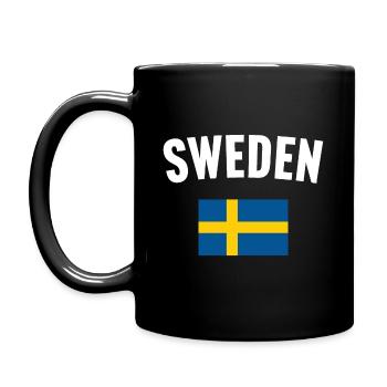 Schweden Flagge - Tasse einfarbig - Schwarz - Links