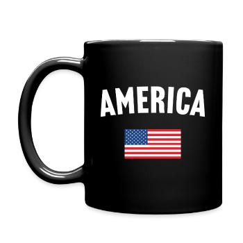 America Flag - Full Colour Mug - black - Left
