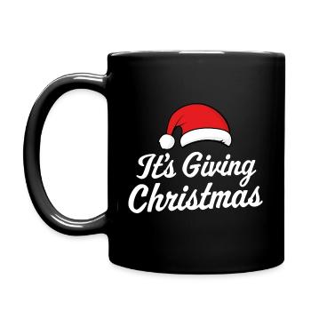 Es ist das Schenken von Weihnachten - Tasse einfarbig - Schwarz - Links