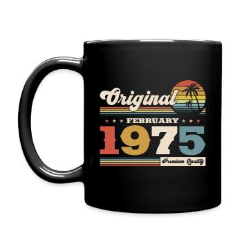 50th Birthday Gift Husband Original February 1975 - Full Colour Mug - black - Left