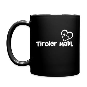Tyrolean dialect baby kid girl heart design - Full Colour Mug - black - Left