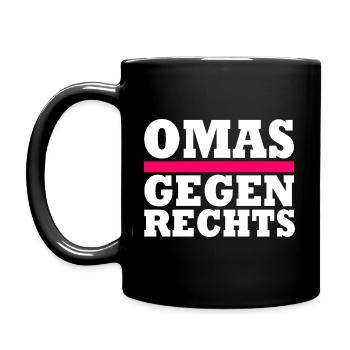 Omas gegen Rechts - Tasse einfarbig - Schwarz - Links