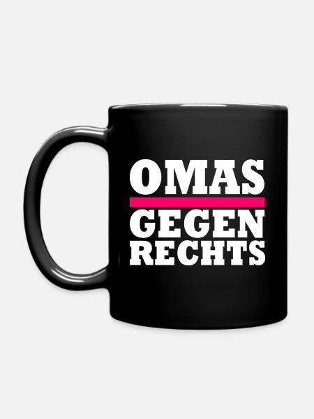 Omas gegen Rechts - Tasse einfarbig - Schwarz