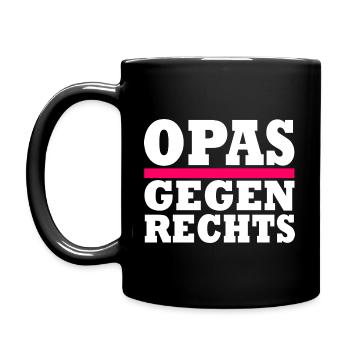 Opas gegen rechts - Tasse einfarbig - Schwarz - Links