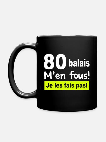 80 ans / anniversaire 80 ans / t-shirt 80 ans - Mug uni - noir