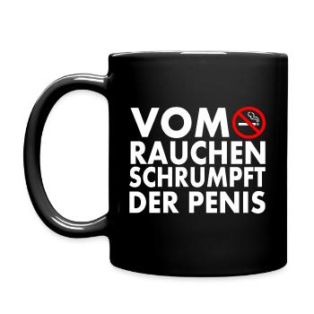 Vom rauchen schrumpft der penis - Tasse einfarbig - Schwarz - Links