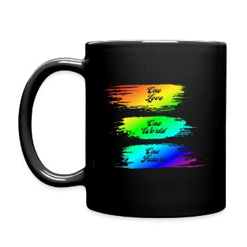 Trash Asset - One Love/World/Future [rainbow] - Tasse einfarbig - Schwarz - Links