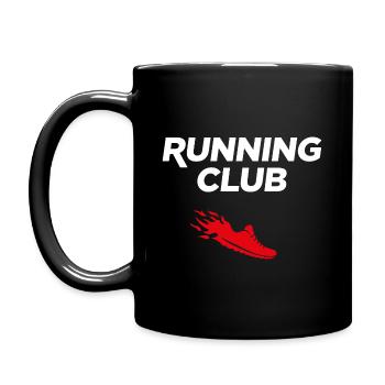 Lauf-Club - Tasse einfarbig - Schwarz - Links