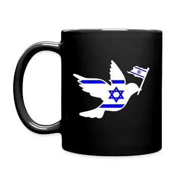 Israel Friedenstaube - Tasse einfarbig - Schwarz - Links