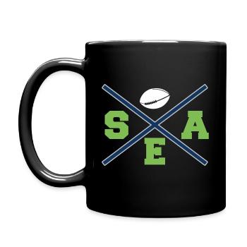 Seattle Cross - Full Colour Mug - black - Left