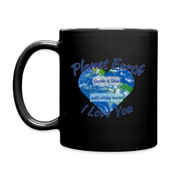 Planet Earth I Love You - Tasse einfarbig - Schwarz - Links