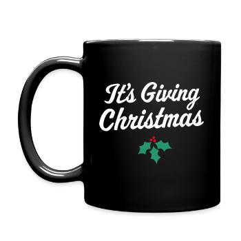 Es ist das Schenken von Weihnachten - Tasse einfarbig - Schwarz - Links